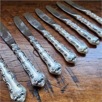 Set of 8 Gorham Sterling Handle Knives