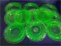 Uranium Glass Twisted Optic Swirl Plates