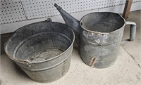 Galvanized Bucket & Watering Can