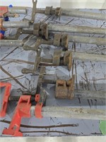 Six pipe clamps 28 in