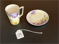 Nippon Handpainted Tea Cup and Saucer