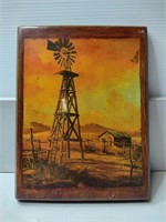 Windmill Art on Wood, 9"x12"
