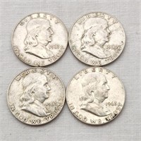 1963 Franklin Silver Half Dollars (4)