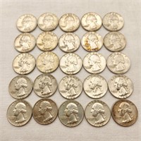 1964 Wash Silver Quarters (25)