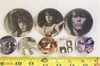Vintage 1980s Hair Band Music Lapel Buttons