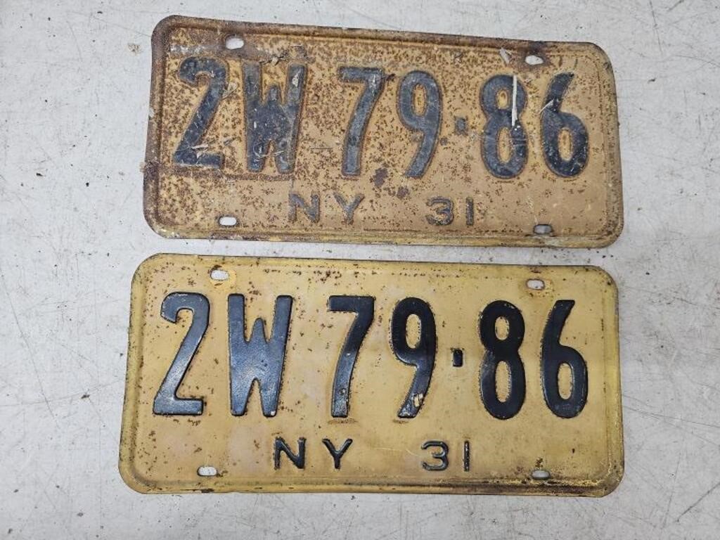 Pair ny license plates