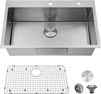 $206  30 Topmount Stainless Kitchen Sink 30x18x9
