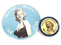 2 Marilyn Monroe Buttons 1956, Fan Club, Gentlemen