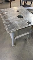 Steel rolling table 36” x 32”, 34” high
