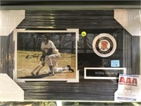 FRAMED & AUTOGRAPHED WILLIE MAYS  PICTURE