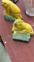 Early elephant and lion ceramic pieces - some