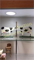 Pair of wooden cows