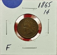 1865 Indian Cent F