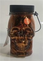 ORANGE LIGHT UP SKULL JAR