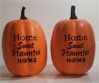 **2PCS**HOME SWEET HAUNTED HOUSE PUMPKINS