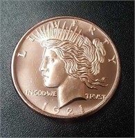 1 Ounce Peace Copper Round #1