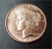 1 Ounce Peace Copper Round #2