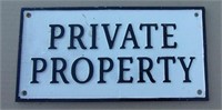 Private Property Cast Iron Sign 5 1/2" X 11"