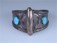 STELRING SILVER WITH TURQUOISE CUFF BRACELET