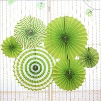 2 PKS Tissue Paper Fan, Paper Rosettes, Hanging