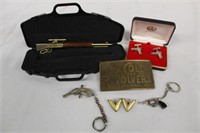 Colt 1911 Cuff Links & Belt Buckle, Collar Tips,