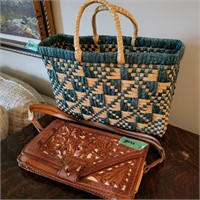 B221 Hand crafted Mexico Purse plus tote bag