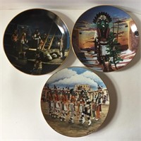 Set of 3 Native American Theme Collector's Plates