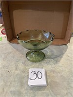MCM green glass bowl