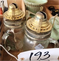 (2) Jar Oil Lamps
