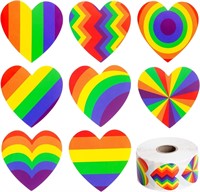 600PCS Gay Pride Stickers Love Heart Pride