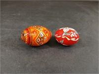 Set of Two Hand Painted Pysanka Eggs