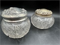 Antique Silver Boudoir Powder Jars