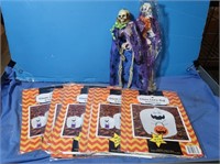 9 Giant Halloween Lawn Bags, 12" Skeletons