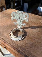 Antique hammered metal decorative oil lamp holder