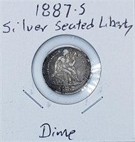 1887-S Silver Seated Liberty Dime