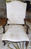 (B) Louis XV style arm chair with ornately carved