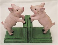 Cast Iron Pig Bookends (2pc)