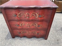 3 DRAWER PAINT DECORATED CONTEMPORARY CHEST