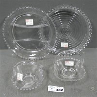 Imperial Candlewick Divided Glass Plate, Baskets