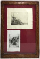 Two Rembrandt Etchings In One Frame