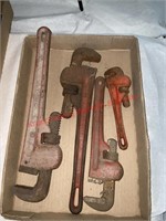 (4) Olympia Pipe Wrenches 8"-14"