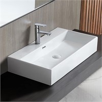 Bathroom Sink 30" x 16" Rectangular Vessel Sink