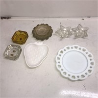 Milk Glass Ash Trays Candle Holders