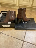 Ana size 7 brown zip ankle boots