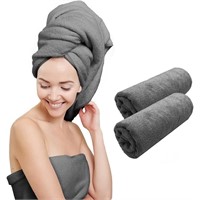 C8197  Scala Hair Towel Wrap 24 x 48 Gray