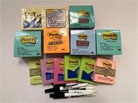 Post It notes Markers