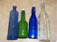 bottles, green , blue and clear KITCHEN KITCHEN