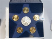 2008 Dollar Set, 1 oz Silver Eagle + Pres Dollars