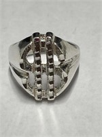 925 Silver Dollar Sign ($) Ring, size 10.25