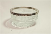 Falstaff Silverplated Rim Glass Bowl